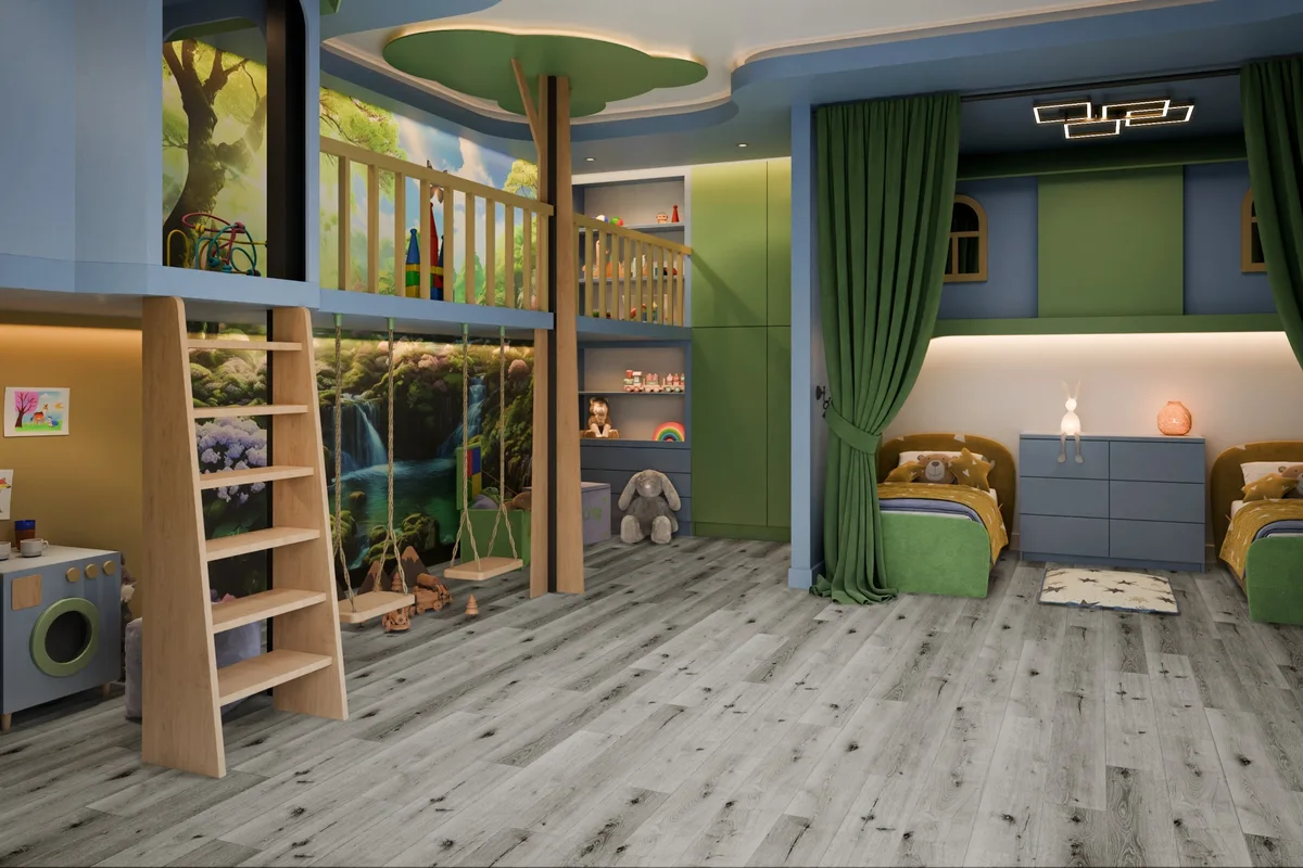 Кварцвиниловый SPC ламинат Damy Floor Family Дуб Классический Серый T7020-2 1220×180×4