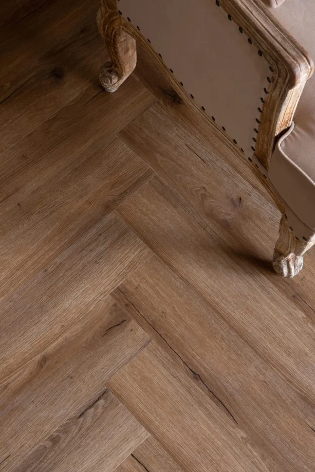 Кварцвиниловая плитка Vinilam клеевая Vinilpol Herringbone Glue Паркет Франческо 9933 венгерская елка 609,6×152,4×2,5