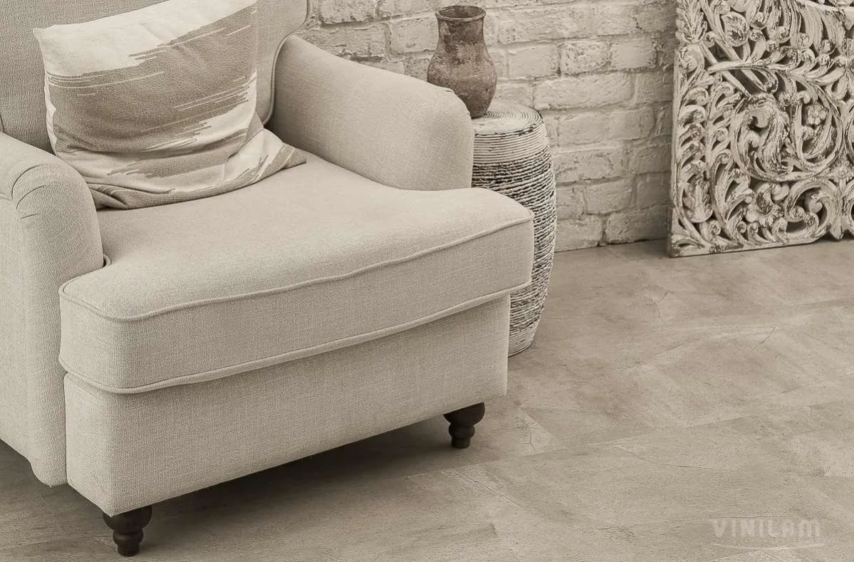 Кварцвиниловая плитка Vinilam клеевая Ceramo Stone Glue Бетонная смесь 61603 950×480×2,5