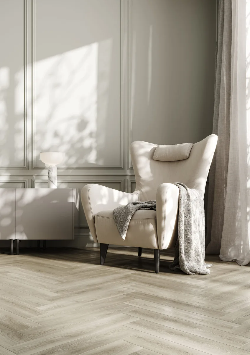 Кварцвиниловый SPC ламинат Fargo Bevel Parquet Дуб Бристоль 33-6191-36 венгерская елка 615×123×6