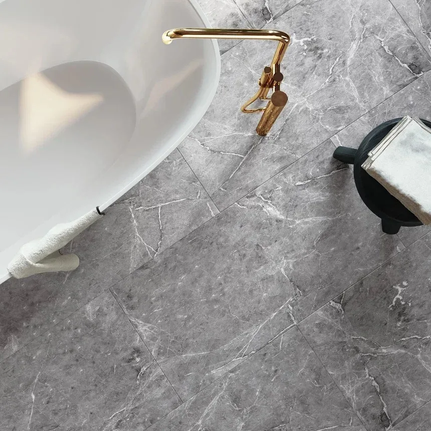 Кварцвиниловая плитка Invictus клеевая Maximus Tile Hudson Stone Silver 914×457×2,5