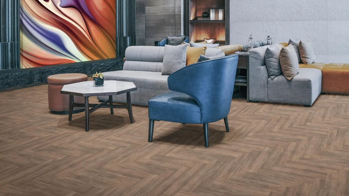 Кварцвиниловый SPC ламинат Tarkett Art Vinyl Ambient House Rebecca 257070013 венгерская елка 675×135×4,1