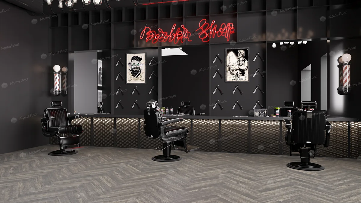 Кварцвиниловый SPC ламинат Alpine Floor Parquet Light Венге Грей ECO 13-8 венгерская елка 600×125×4