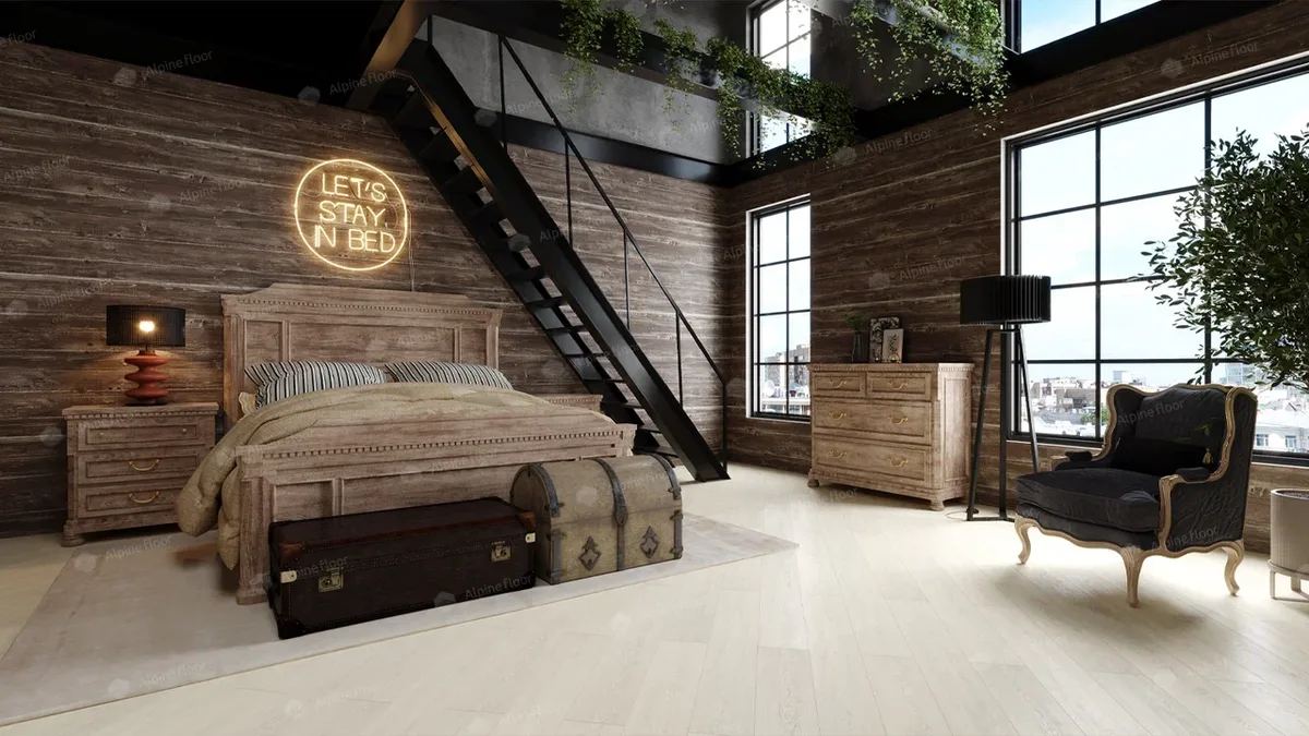 Кварцвиниловый SPC ламинат Alpine Floor Classic Дуб Арктик ECO 134-7 1220×183×4