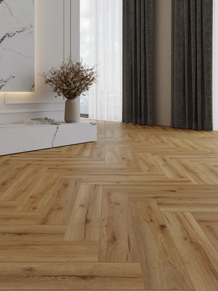 Кварцвиниловый SPC ламинат Cronafloor Herringbone 2.0 Дуб Лион H012 венгерская елка 640×128×4,5