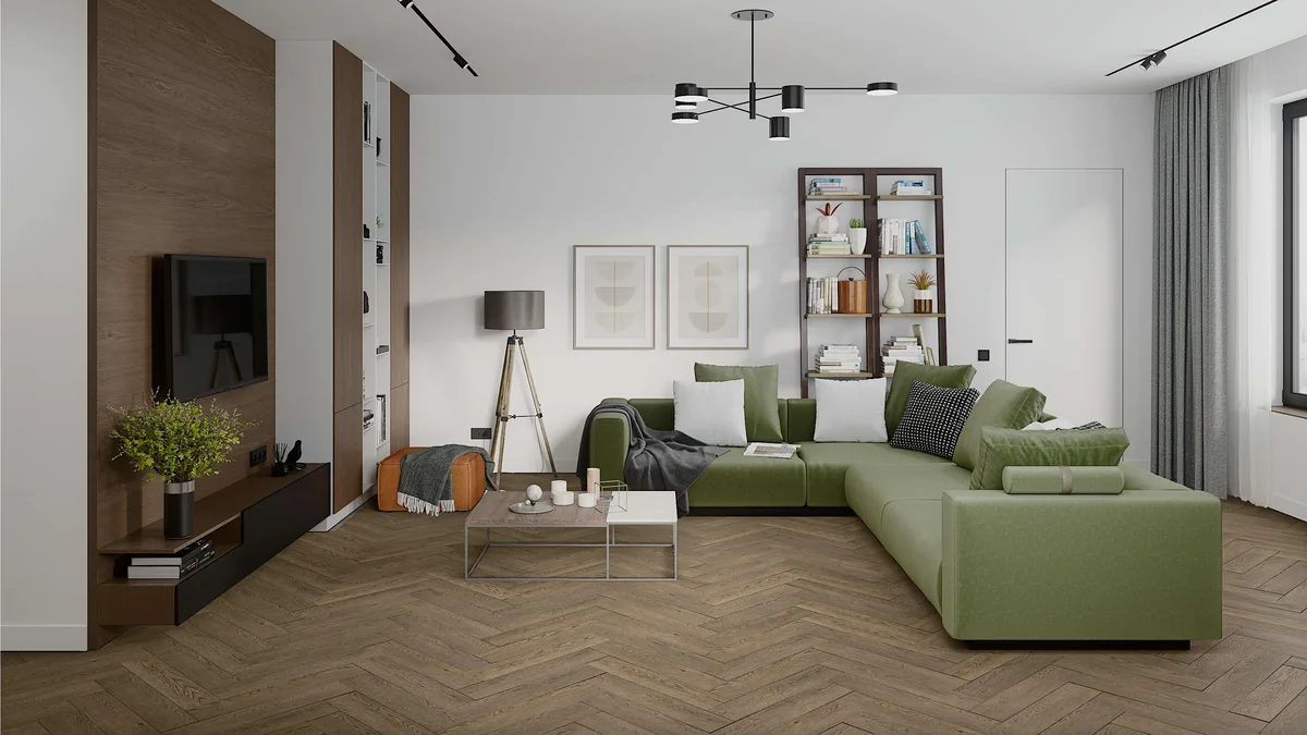 Кварцвиниловая плитка Damy Floor клеевая London LVT Ноттингем 0030-6L-LVT венгерская елка 590×118×2,5