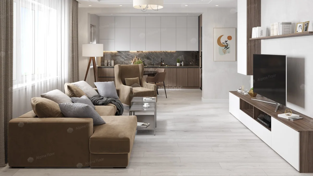 Кварцвиниловый SPC ламинат Alpine Floor Premium XL Дуб Морская пена ECO 7-21 1220×183×8