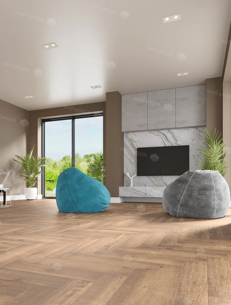 Кварцвиниловый SPC ламинат Alpine Floor Parquet Light Дуб Royal ECO 13-2 венгерская елка 600×125×4