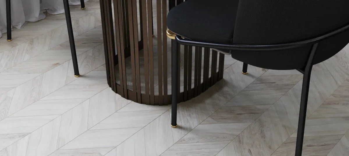 Кварцвиниловая плитка Vinilam клеевая Parquet Chevron Glue Шеврон Бриссак RI4777CL7 французская елка 690×115×2,5