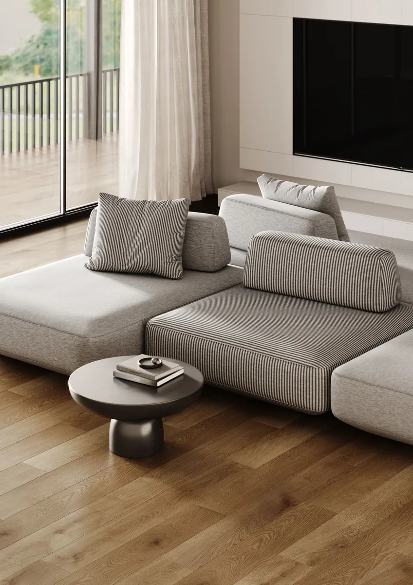 Кварцвиниловый SPC ламинат Fargo Bevel Дуб Окленд 50-653-76 1220×182×6