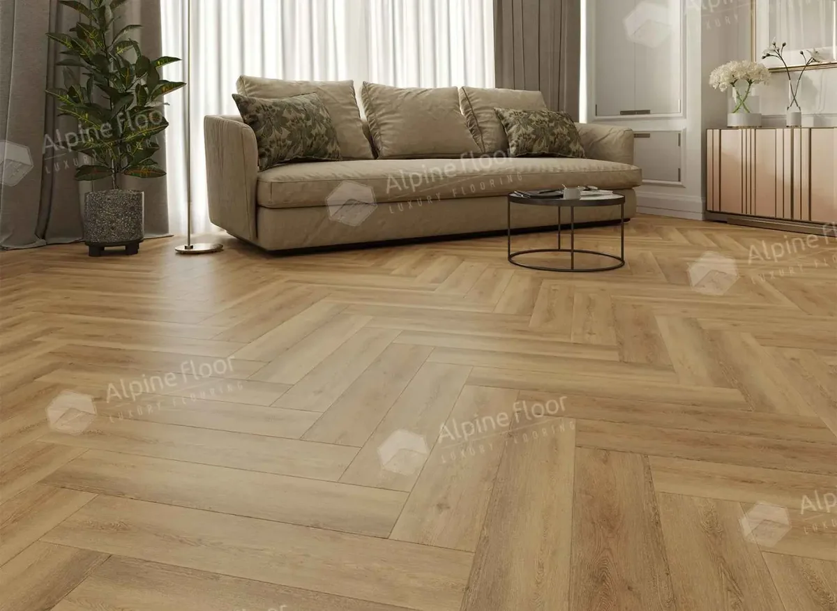 Кварцвиниловая плитка Alpine Floor клеевая Parquet LVT Дуб Буна ЕCО 16-30 венгерская елка 590×118×2,5