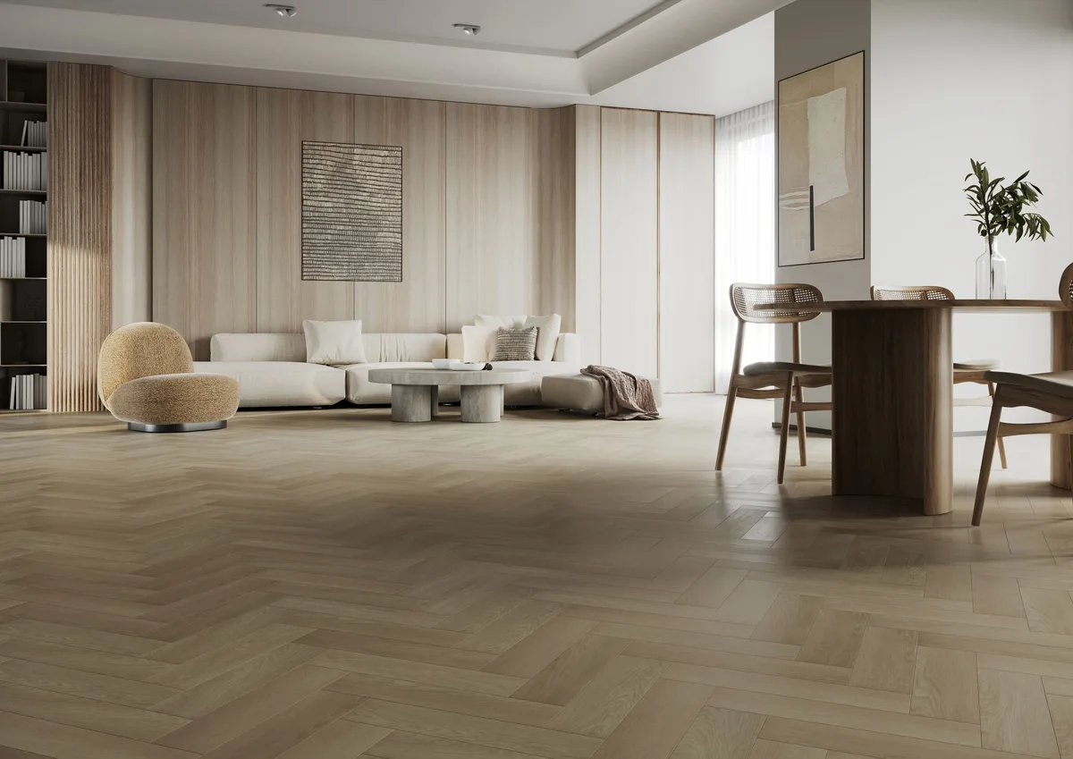 Кварцвиниловый SPC ламинат Home Expert Parquet Design Дуб Английский 44-6191-28 венгерская елка 400×100×4,5