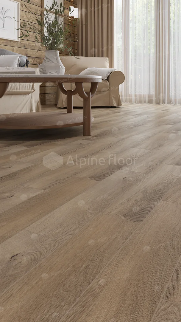 Кварцвиниловый SPC ламинат Alpine Floor Parquet Premium Дуб Природный изысканный ECO 19-17 венгерская елка 600×125×8