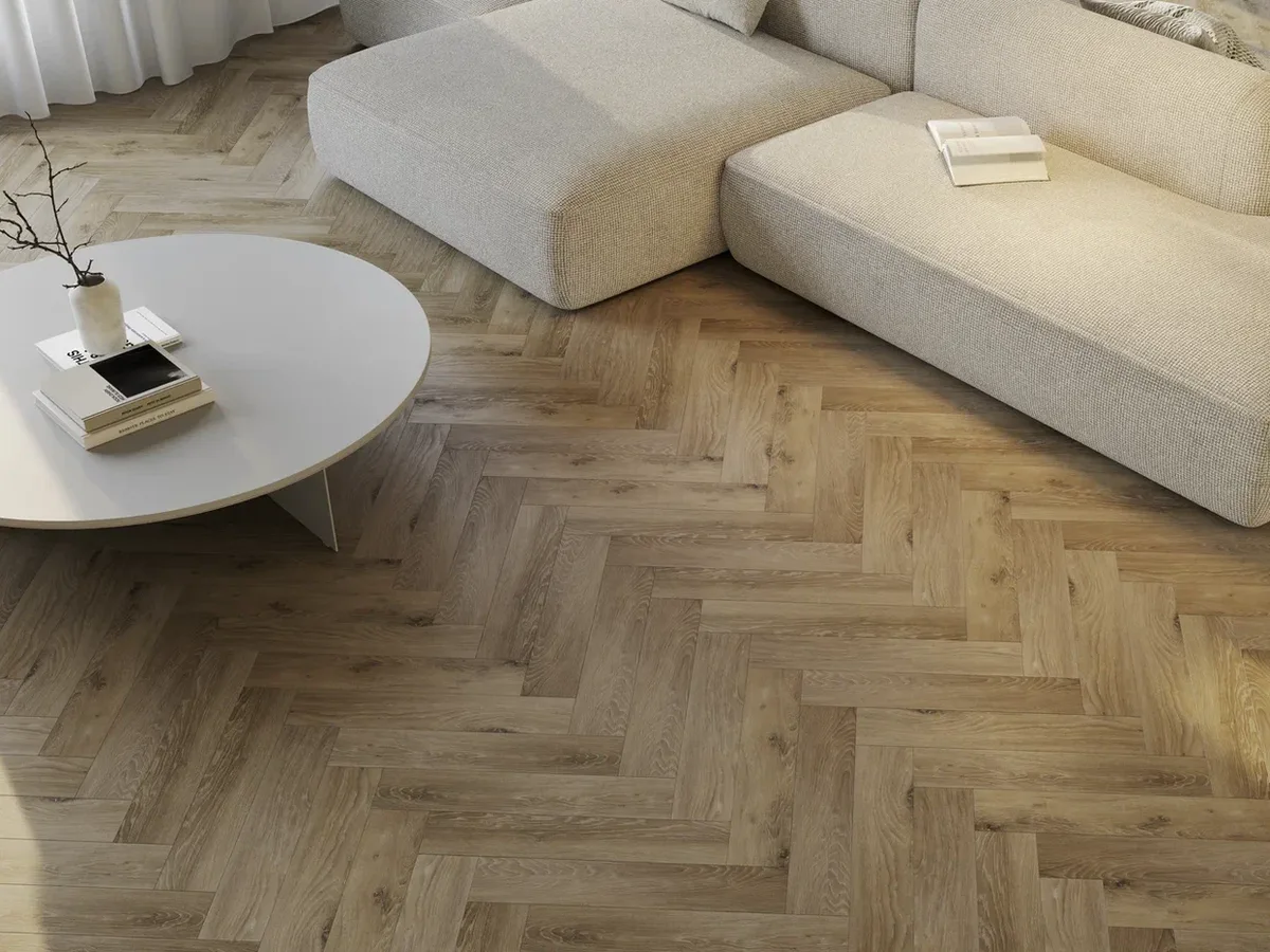 Кварцвиниловый SPC ламинат Home Expert Parquet Дуб Волшебный лес 33-2185-12 / 33-3008 венгерская елка 615×123×3,5