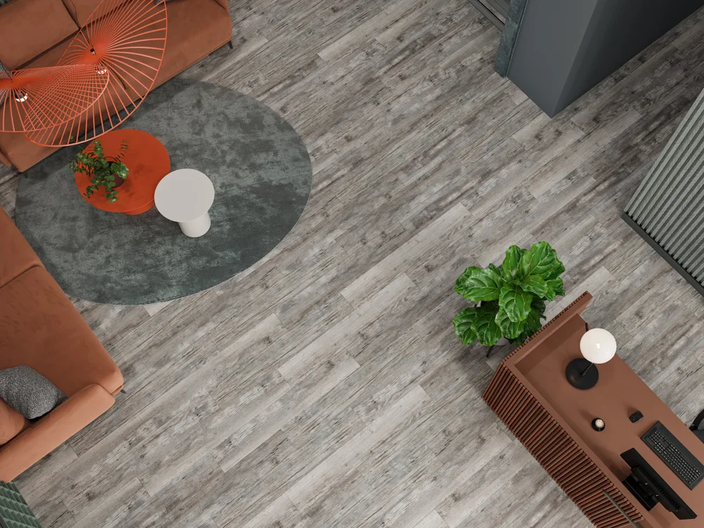 Кварцвиниловая плитка Cronafloor клеевая Wood Сосна Монблан W LVT 016 1200×180×2,5