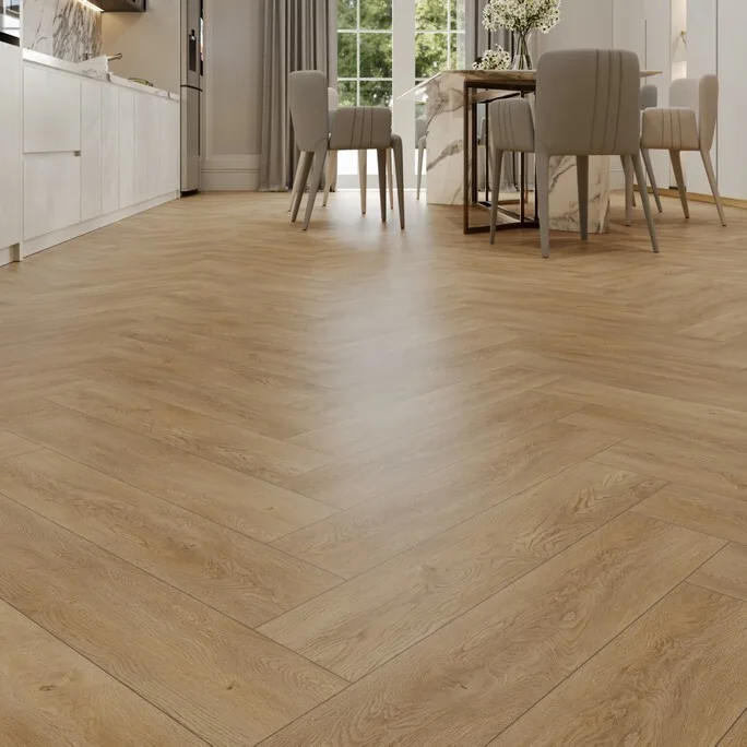 Кварцвиниловый SPC ламинат Evofloor Parguet Click Oak Sand Дуб Песочный HP 0090 венгерская елка 600×125×4