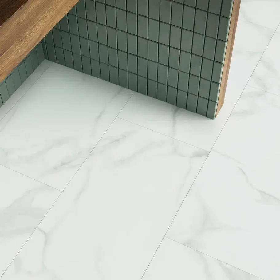 Кварцвиниловый SPC ламинат Invictus Primus Tile Pure Marble Snow 907×450×4