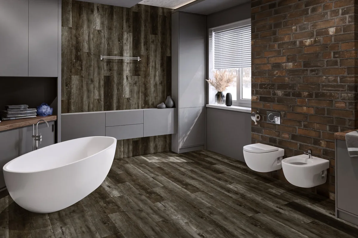 Кварцвиниловый SPC ламинат Damy Floor Family Дуб Рустикальный Черный TCM369-7 1220×180×4