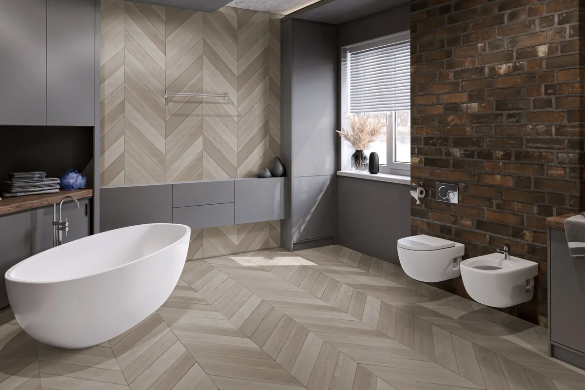 Кварцвиниловый SPC ламинат Damy Floor Chevron Пале-Рояль DF02-Ch французская елка 600×127×5