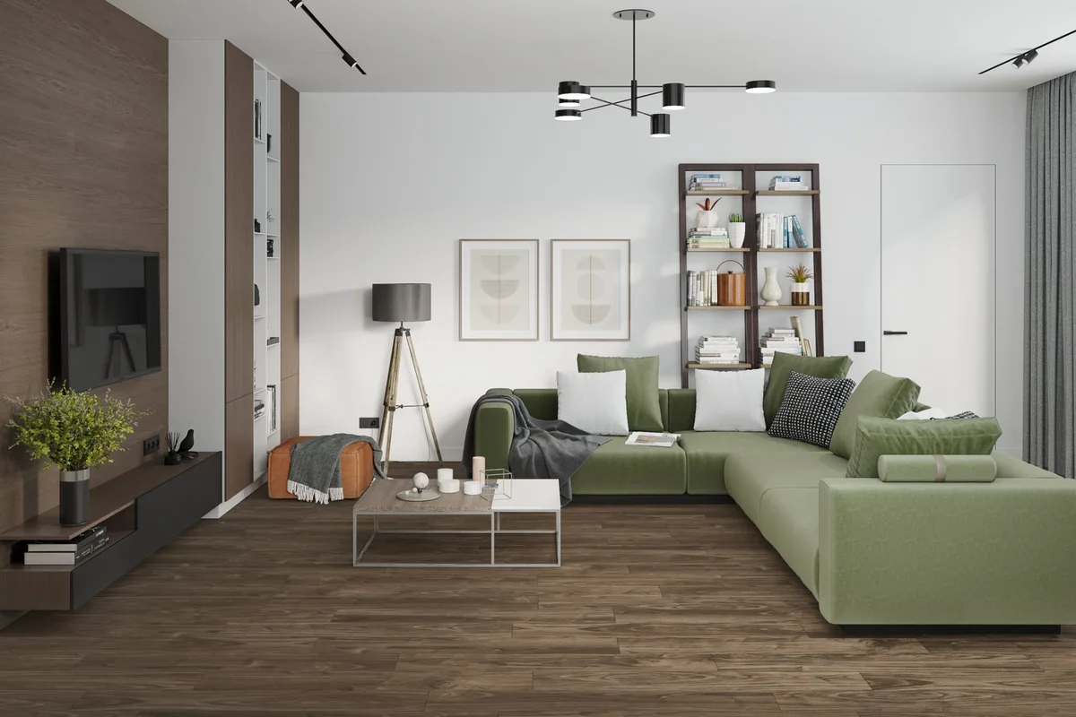 Кварцвиниловая плитка Damy Floor клеевая Family LVT Орех Американский 0036-3-LVT 1227×187×2,5