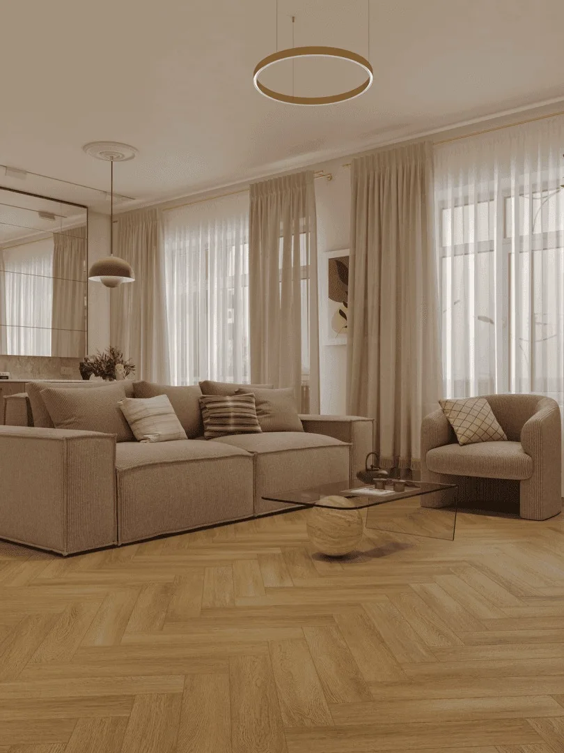 Кварцвиниловый SPC ламинат Norland Parquet S Provence 1055-14 венгерская елка 600×125×4