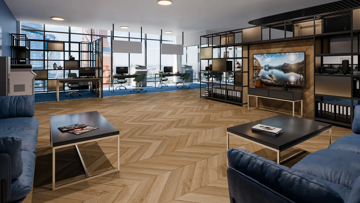 Кварцвиниловая плитка Damy Floor клеевая Chevron LVT Лувр DF04-Ch-LVT французская елка 600×127×2,5