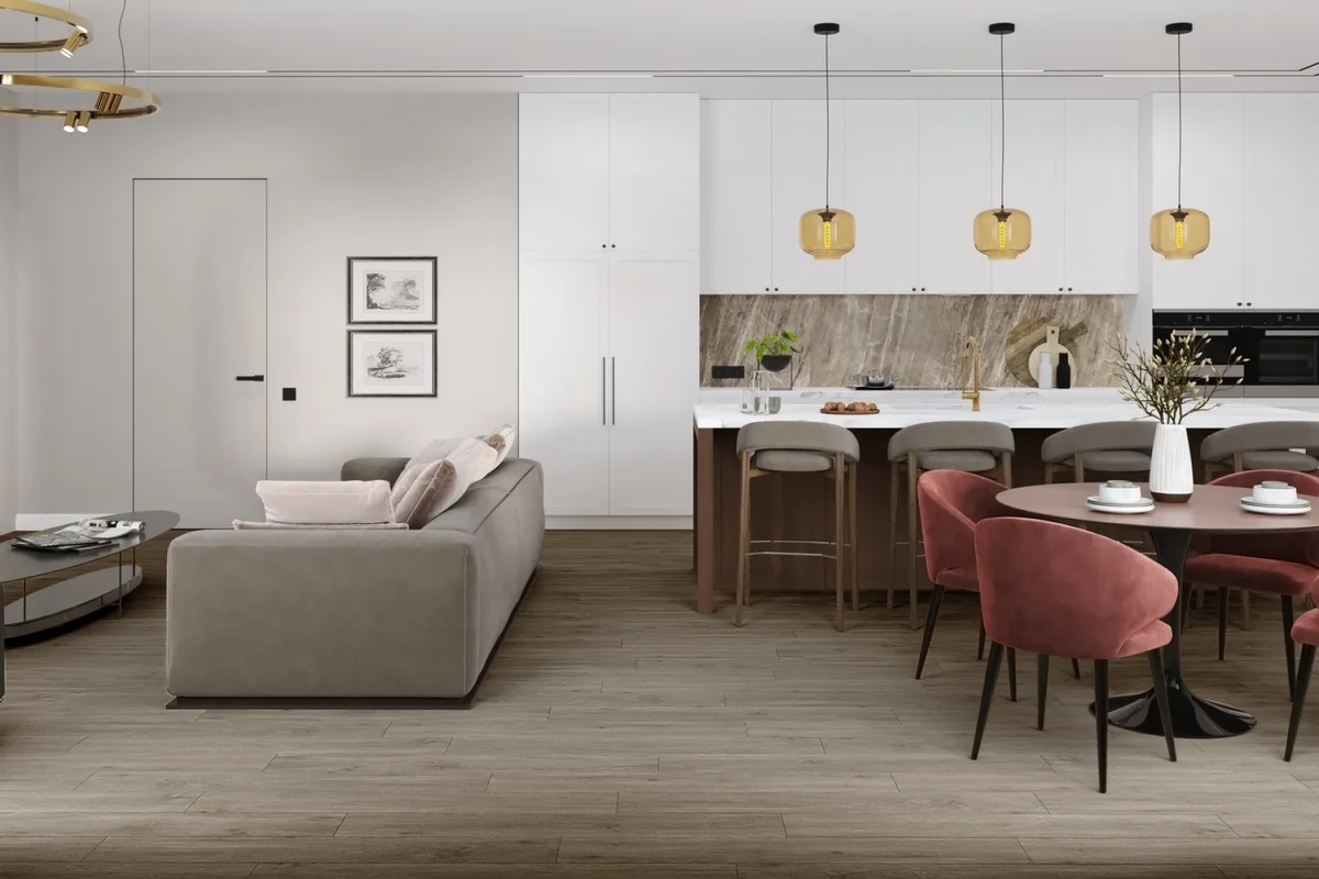 Кварцвиниловая плитка Damy Floor клеевая Family LVT Дуб Горный TCM298-26-LVT 1227×187×2,5