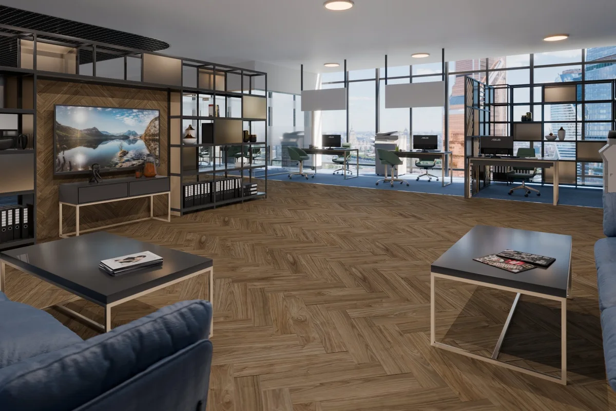 Кварцвиниловый SPC ламинат Damy Floor London Дерби 0036-1 венгерская елка 615×123×4
