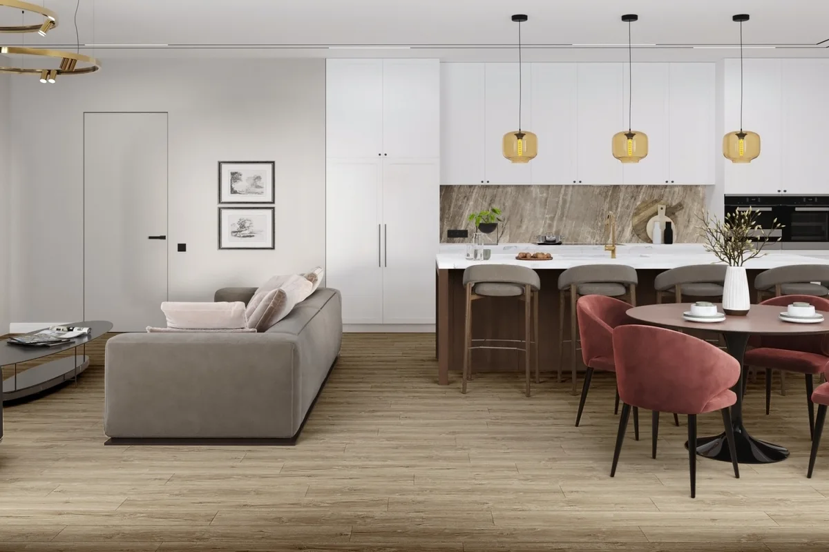 Кварцвиниловый SPC ламинат Damy Floor Family Дуб Имбирный 248-8 1220×180×4