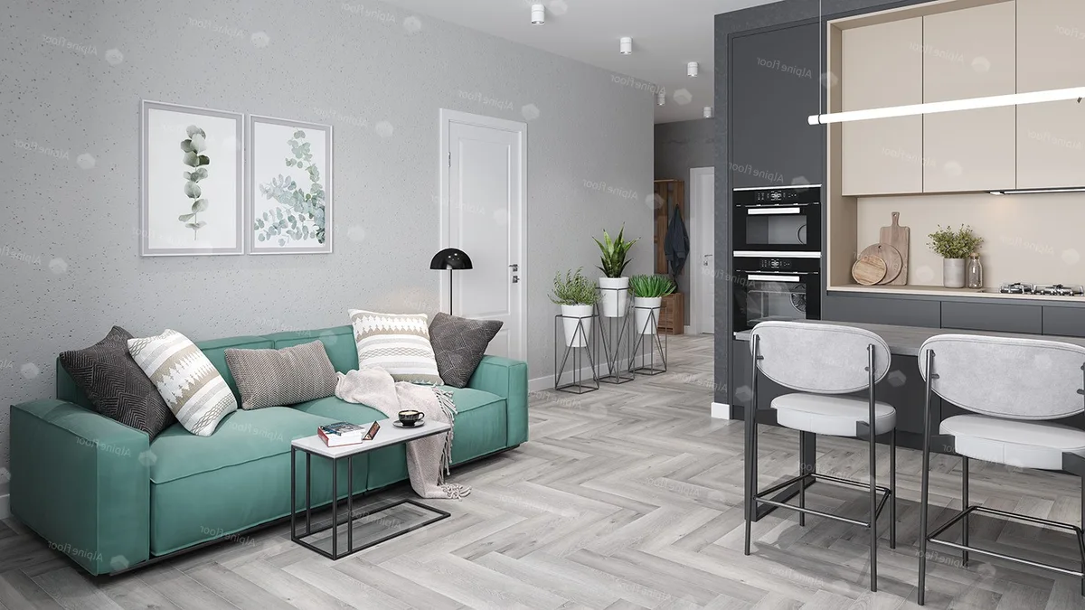 Кварцвиниловая плитка Alpine Floor клеевая Parquet LVT Дуб Лейтена ECO 16-18 венгерская елка 590×118×2,5