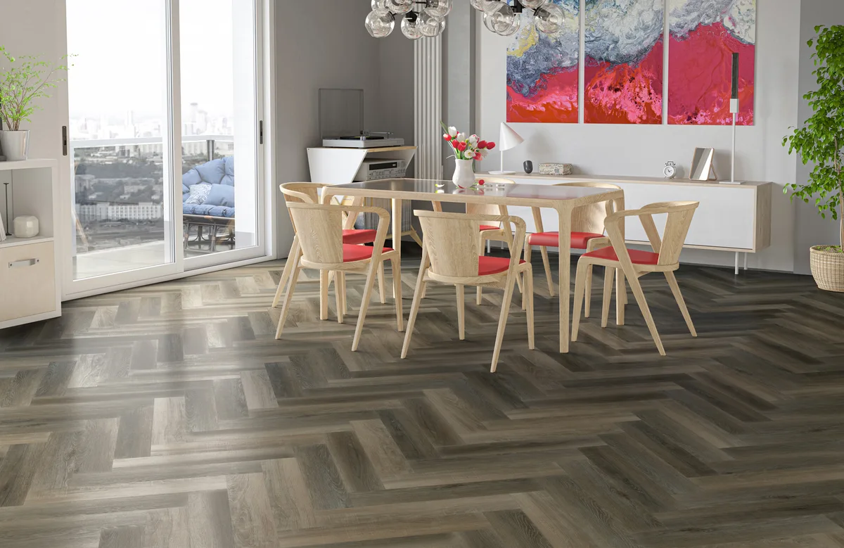 Кварцвиниловый SPC ламинат Fargo Parquet Дуб Кальвадос 33-62W921 венгерская елка 615×123×4