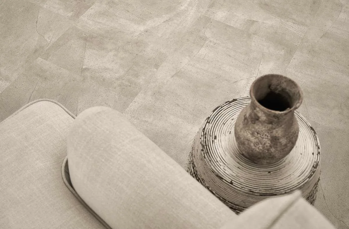 Кварцвиниловая плитка Vinilam клеевая Ceramo Stone Glue Бетонная смесь 61603 950×480×2,5