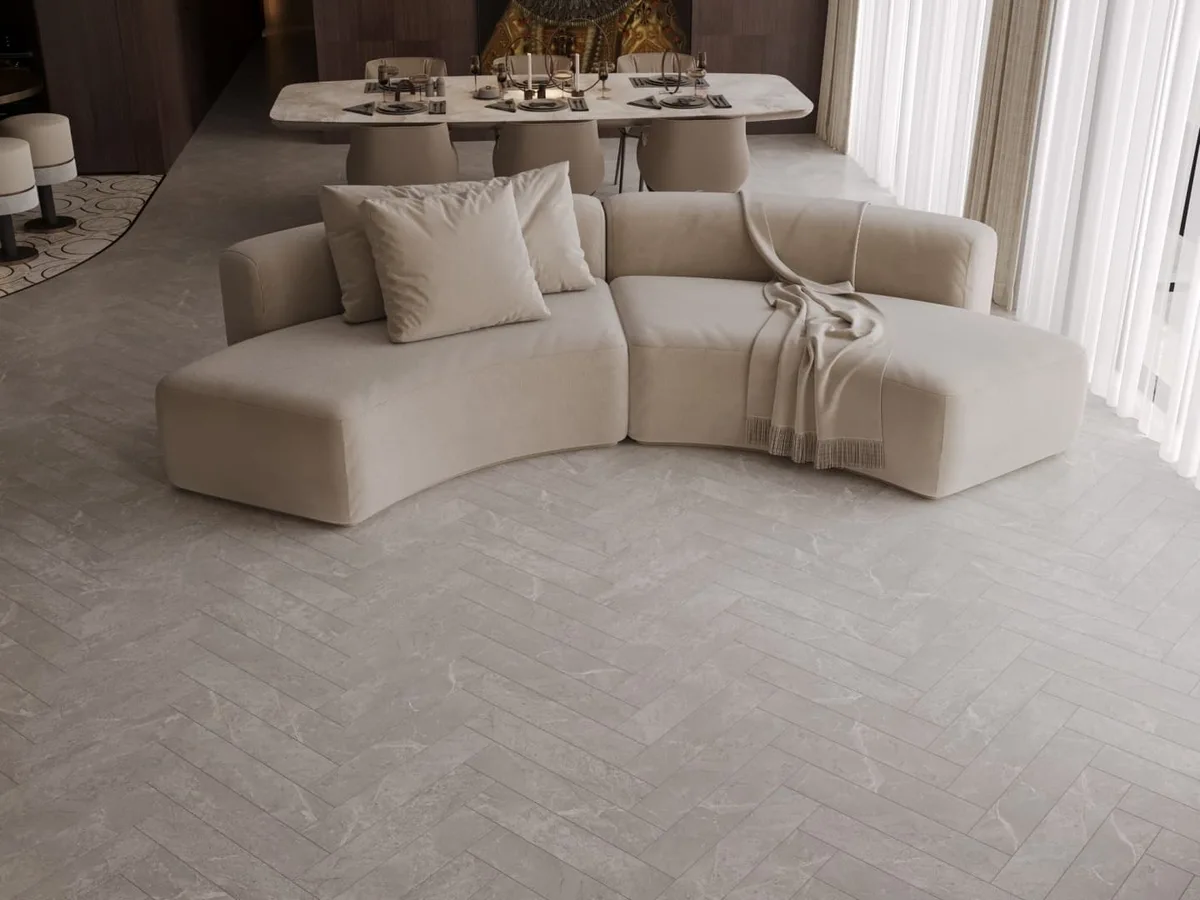 Кварцвиниловый SPC ламинат Alpine Floor Адамант Паркет Санта-Ана ECO 31-1-R венгерская елка 600×125×5