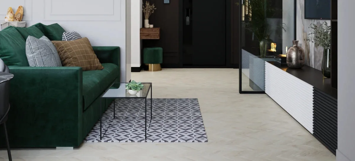 Кварцвиниловая плитка Vinilam клеевая Parquet Chevron Glue Шеврон Бриссак RI4777CL7 французская елка 690×115×2,5
