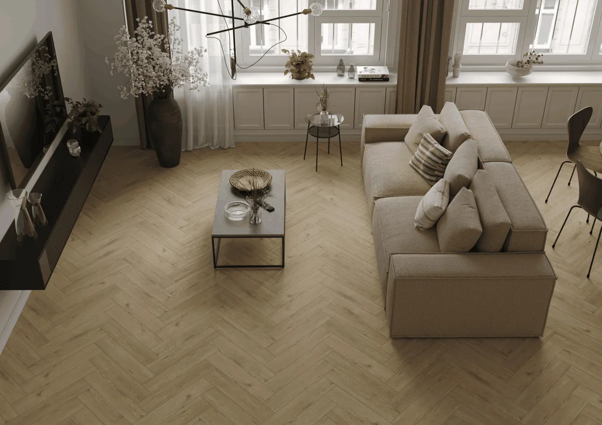 Кварцвиниловый SPC ламинат Norland Parquet Clear Room 1066-6 венгерская елка 600×125×4