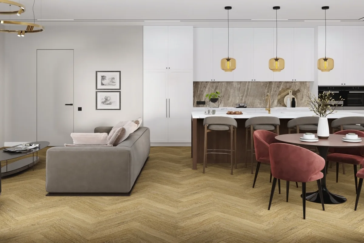 Кварцвиниловая плитка Damy Floor клеевая London LVT Эдинбург 191023EL-13-LVT венгерская елка 590×118×2,5