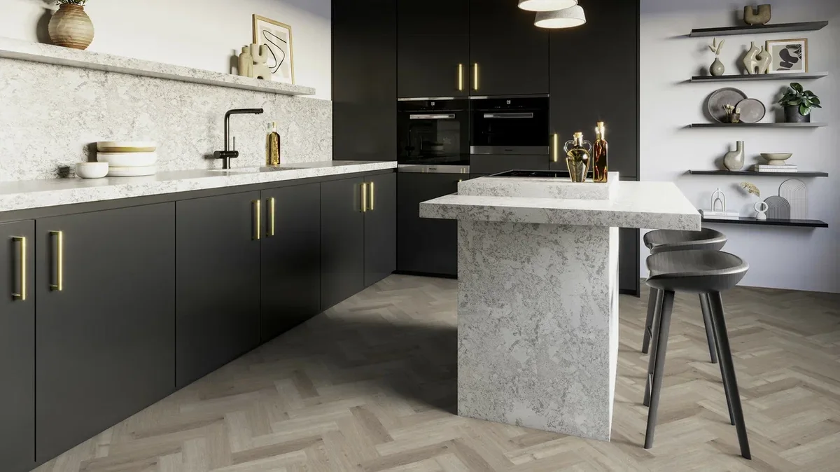 Кварцвиниловая плитка Invictus клеевая Maximus Parquet Highland Oak Canyon венгерская елка 406×102×2,5