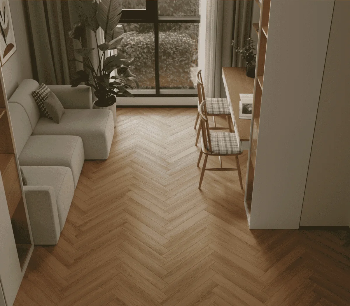 Ламинат Norland Herringbone Elegant Дуб Наксос LF303-36 венгерская елка 600×100×8