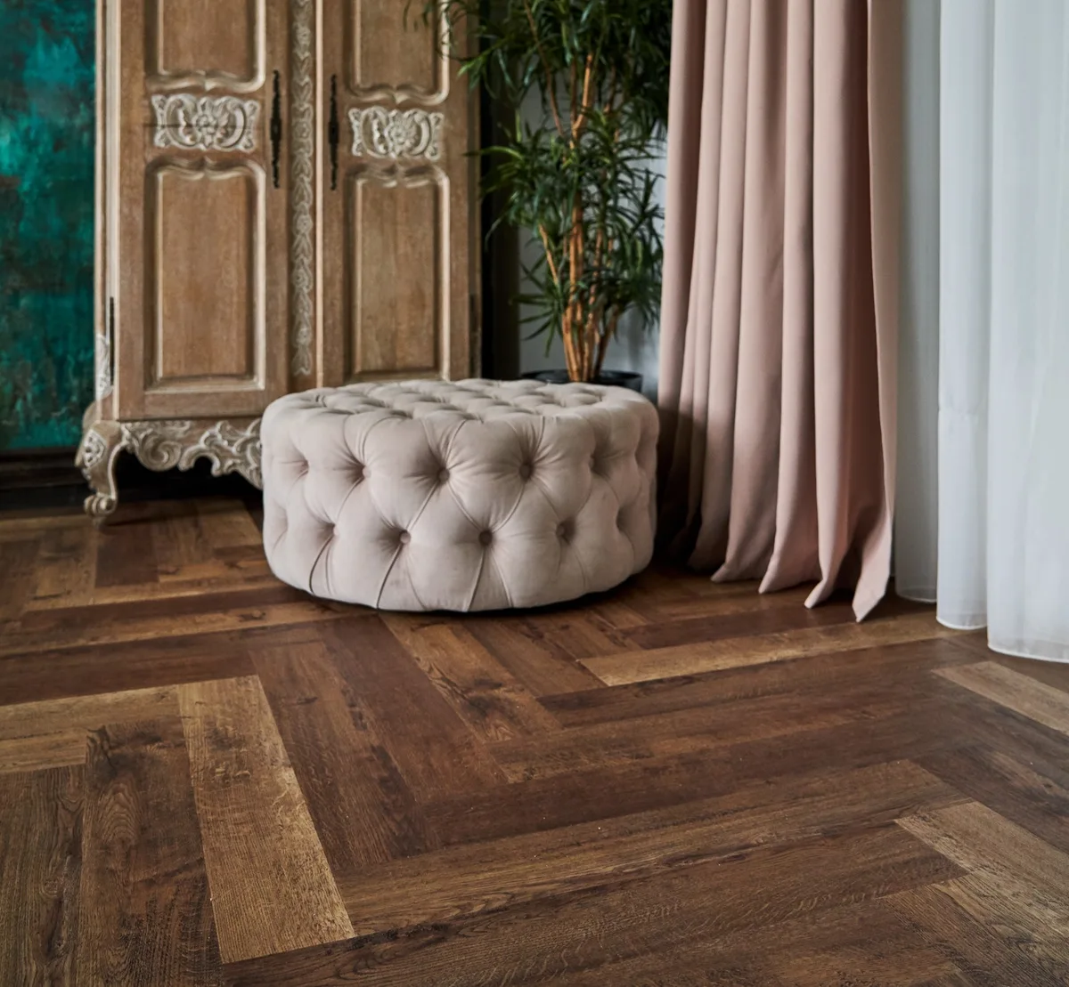 Кварцвиниловая плитка Vinilam клеевая Parquet Herringbone Glue Паркет Версальский GD11177 венгерская елка 762×152,4×2,5