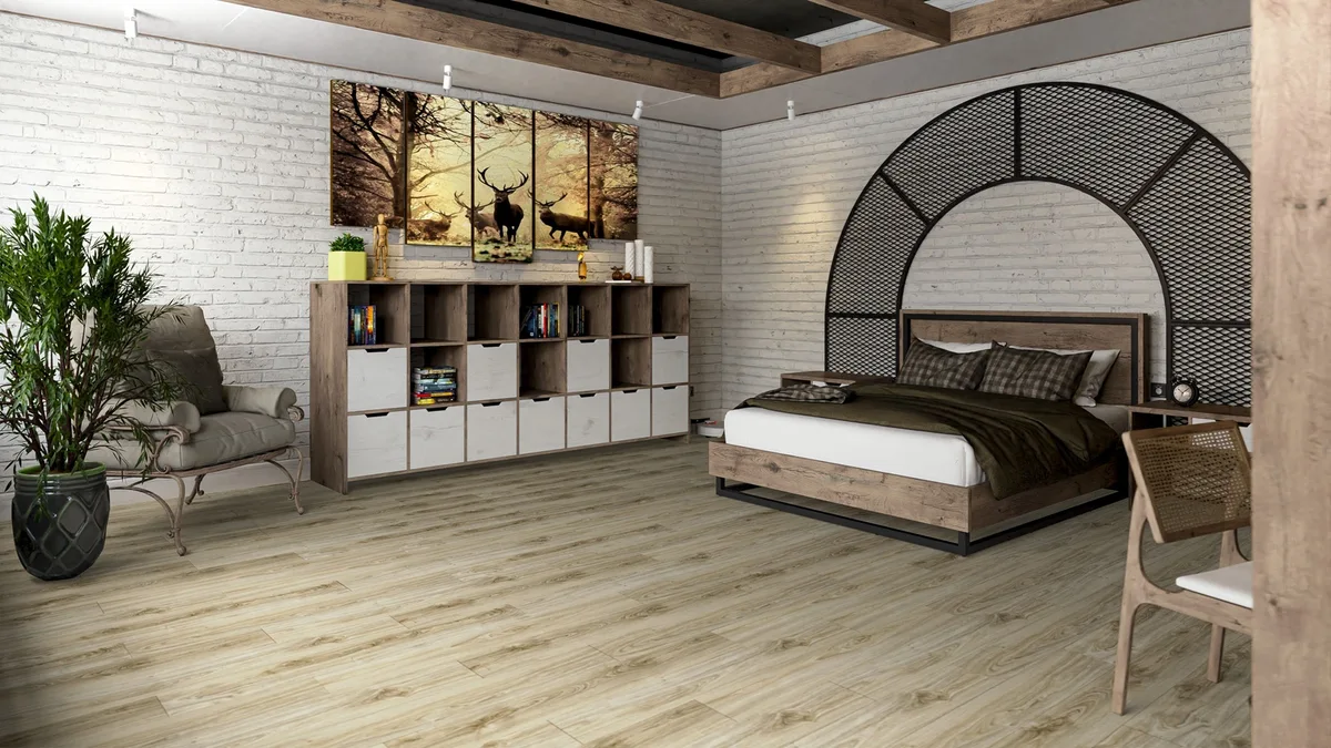Кварцвиниловая плитка Damy Floor клеевая Family LVT Дуб Белый SL3739-3-LVT 1227×187×2,5