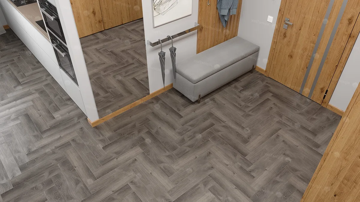 Кварцвиниловая плитка Alpine Floor клеевая Parquet LVT Дуб Мерга ECO 16-13 венгерская елка 590×118×2,5