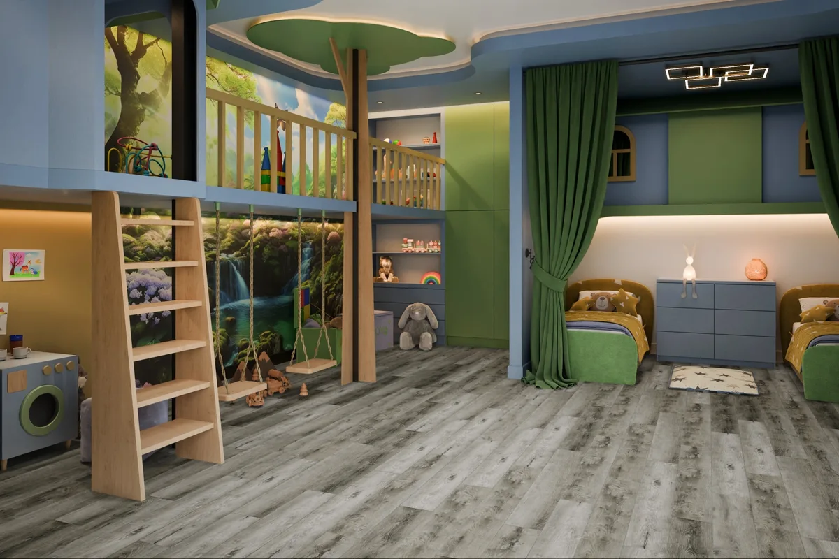 Кварцвиниловый SPC ламинат Damy Floor Family Дуб Рустикальный Cерый TCM369-28 1220×180×4