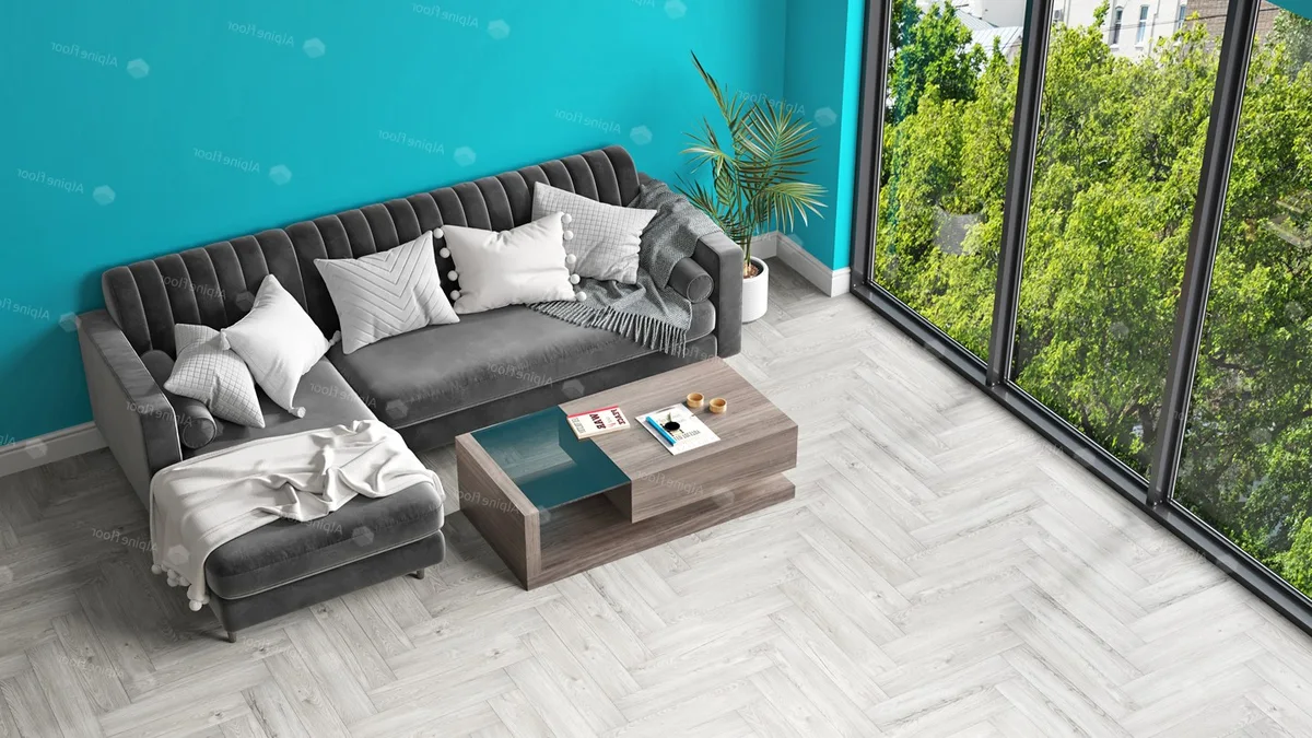 Кварцвиниловая плитка Alpine Floor клеевая Parquet LVT Снежный ECO 16-11 венгерская елка 590×118×2,5