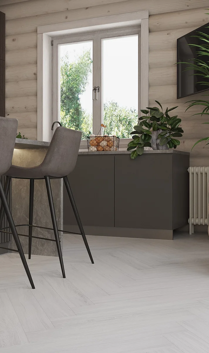 Кварцвиниловый SPC ламинат Vinilam Parquet Herringbone Паркет Санторини IS11366 венгерская елка 720×120×6,5