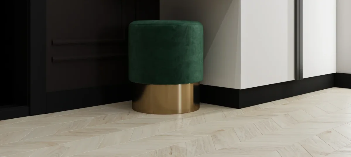Кварцвиниловая плитка Vinilam клеевая Parquet Chevron Glue Шеврон Бриссак RI4777CL7 французская елка 690×115×2,5