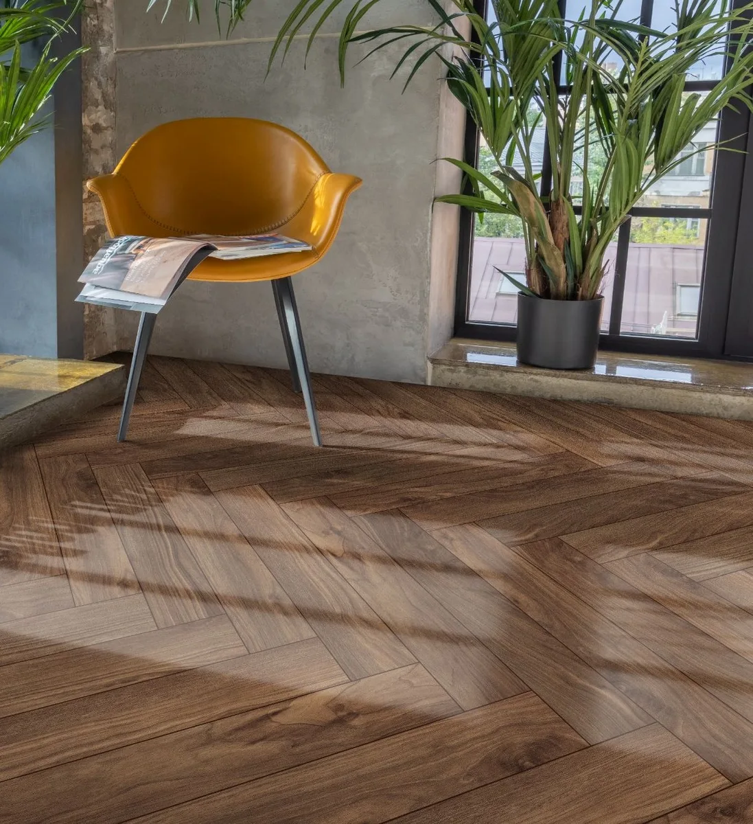 Кварцвиниловый SPC ламинат Aquafloor Parquet Plus AF6024PQN+ венгерская елка 720×120×7