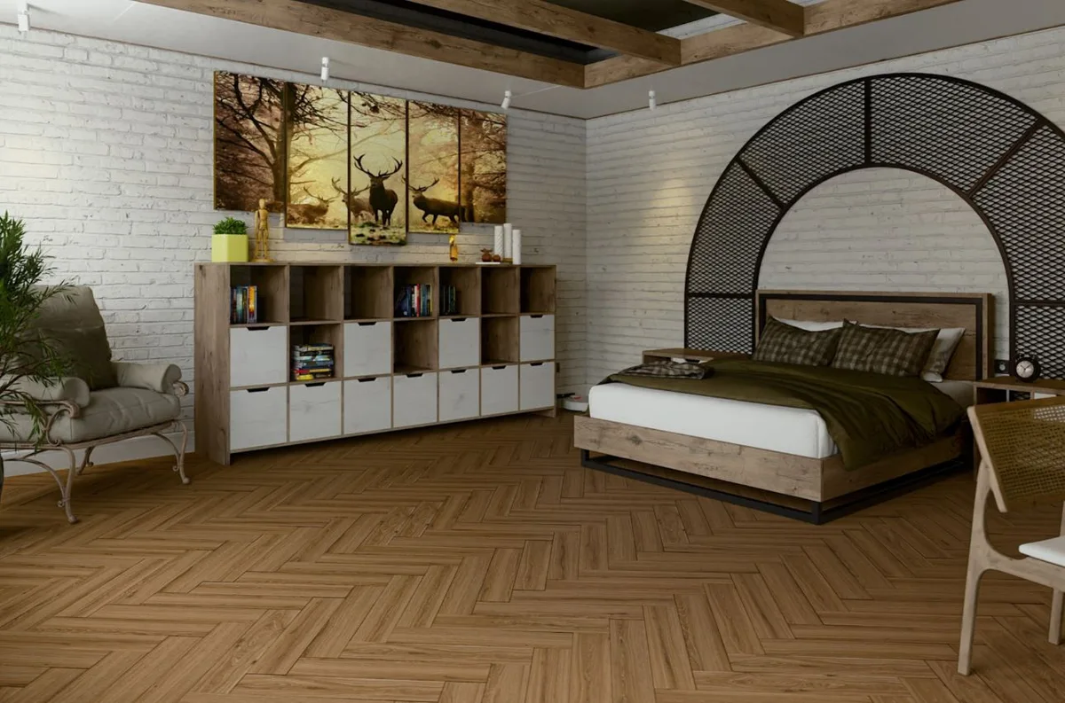 Кварцвиниловая плитка Damy Floor клеевая London LVT Лидс 5246-10-LVT венгерская елка 590×118×2,5