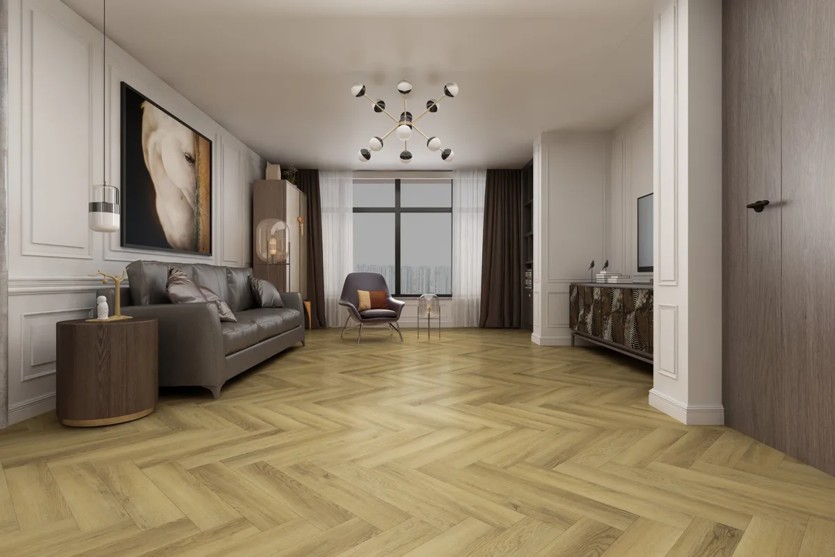 Кварцвиниловая плитка Damy Floor клеевая London LVT Кембридж 200410EL-01-LVT венгерская елка 590×118×2,5