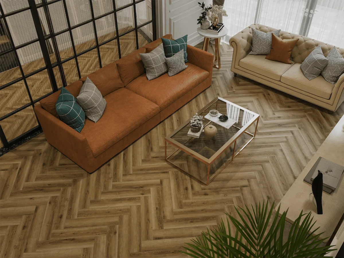 Кварцвиниловый SPC ламинат Alpine Floor Титан Паркет Афина ECO 29-1-R венгерская елка 600×125×6
