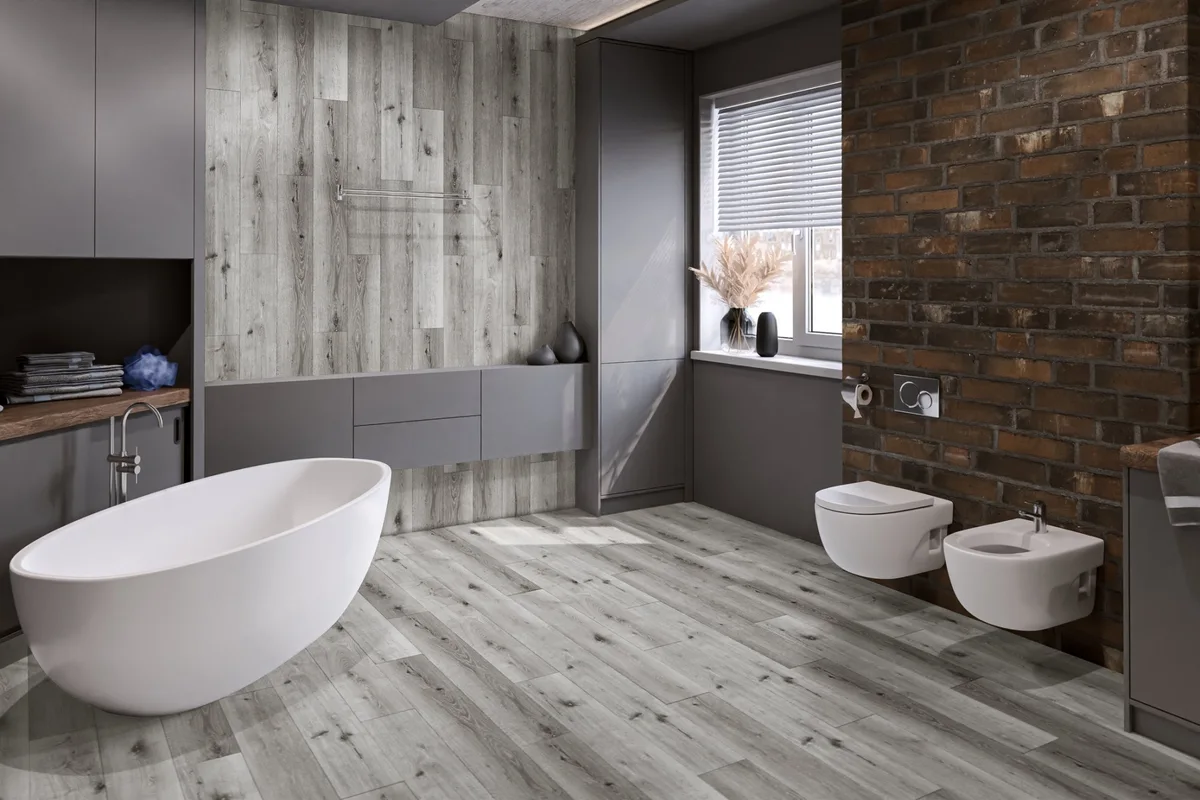 Кварцвиниловый SPC ламинат Damy Floor Family Дуб Классический Серый T7020-2 1220×180×4